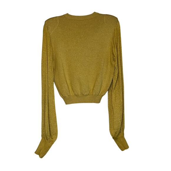 Free People Gold Sweater Top S - Picture 2 of 3
